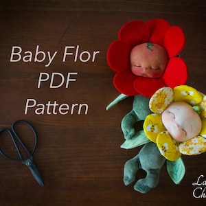Flower Doll Pattern and tutorial- DIY plush flower doll-Baby Flor Pattern and step by step tutorial