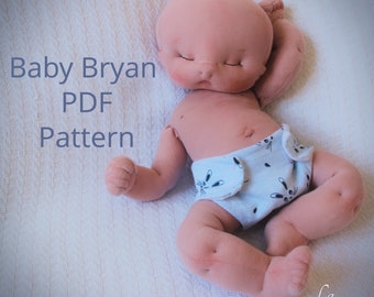 PDF Baby Doll Pattern and Tutorial- Baby Bryan Doll Pattern-Resizable Cloth doll Pattern