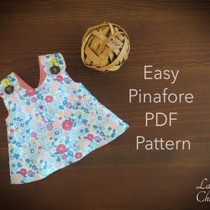 Easy Pinafore pattern and tutorial for dolls 2 sizes Doll dress pattern DIY doll clothes for 13 inch and 17 inch Baby Dolls. image 1