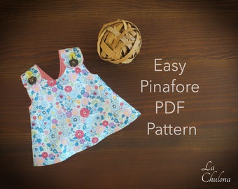 Doll Pinafore Dress Pattern: for 13 and 17 Inch Baby Dolls (PDF Pattern)