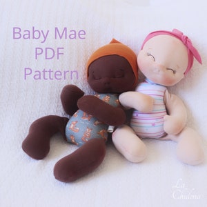 Baby Mae PDF Pattern- 13" baby doll tutorial- DIY doll- Resizable pattern