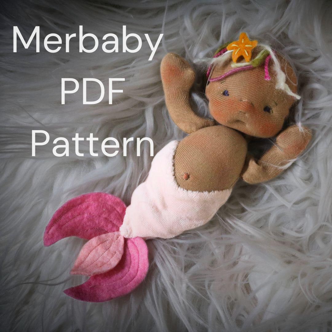 Mermaid Baby Doll Pattern and Tutorial. Merbaby Diy Doll. Soft Sculpted ...