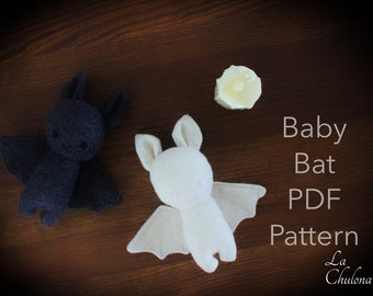 Baby Bat Easy Pattern- Simple bat plush pattern and tutorial- halloween doll pattern- DIY baby bat plush