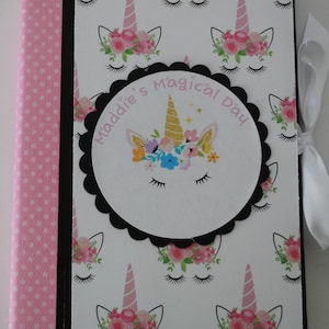 Álbum de fotos de unicornio, fotos de 4 x 6, unicornio, libro de fotos, personalizado, cumpleaños, fiesta de niña, unicornio y arcoíris, unicornio rosa, fotos de fiesta