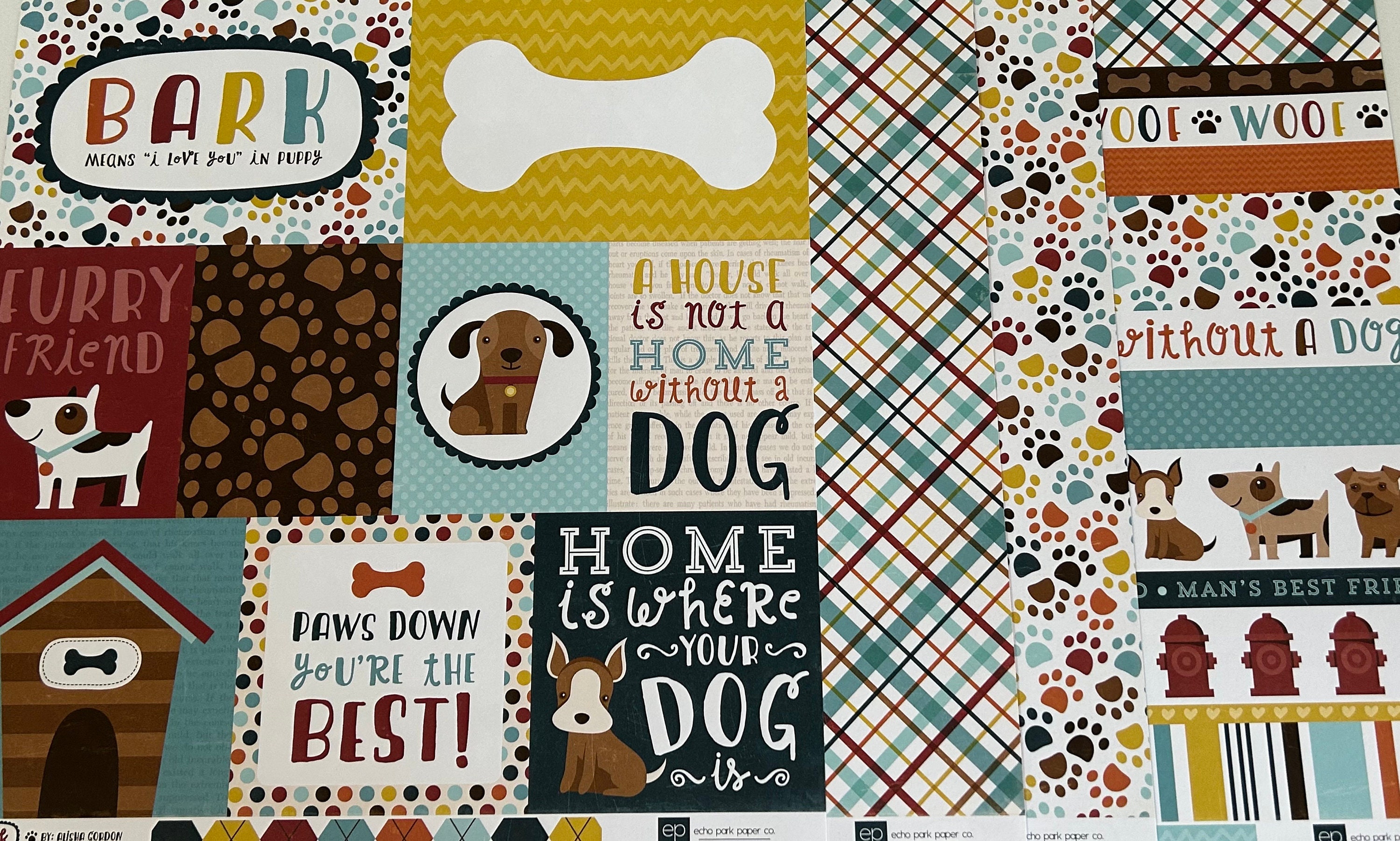 Dog Bark Journal Cards - Scrapbook Paper 12x12 by Echo Park - 5 Sheets –  Country Croppers