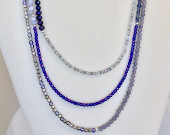 Multiwrap Necklace/Bracelet in Blues