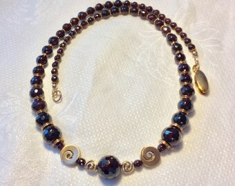 Garnet and Bronze Necklace