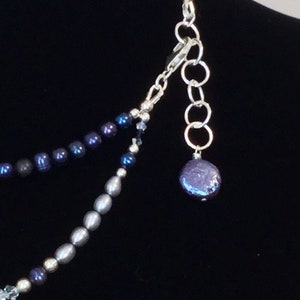Pearl and Crystal Two Layer Necklace image 6
