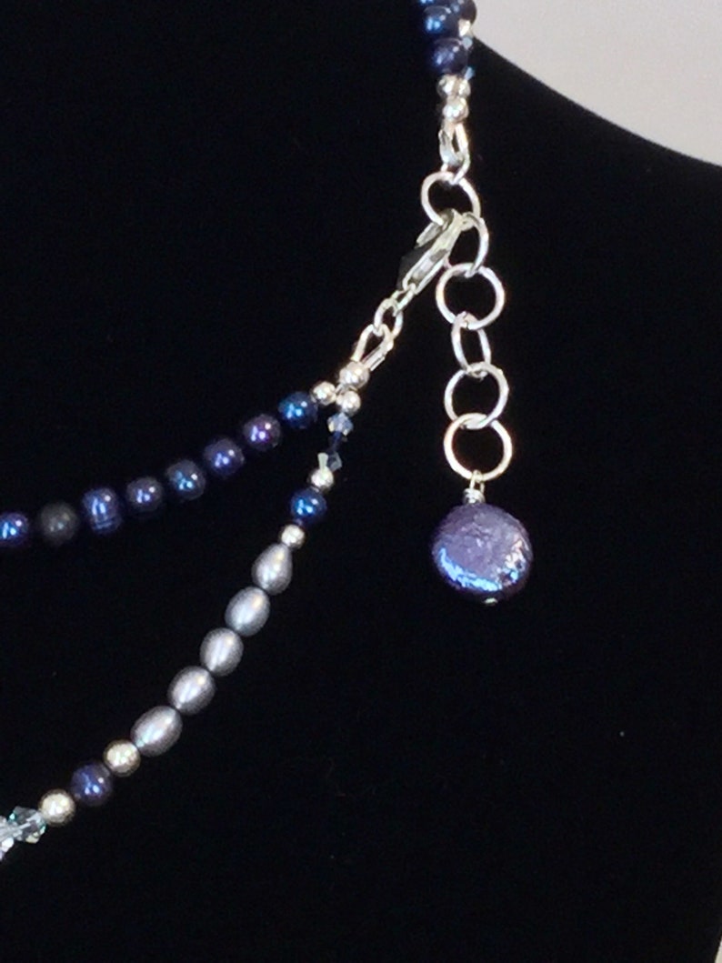 Pearl and Crystal Two Layer Necklace image 6