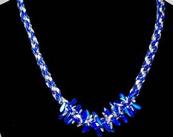 Blue & Spiky Kumihimo Necklace