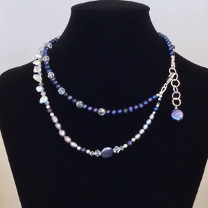 Pearl and Crystal Two Layer Necklace image 8