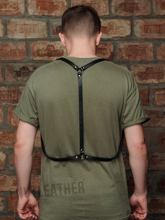 Simple harness Men leather harness Holster Look Harnes Etsy