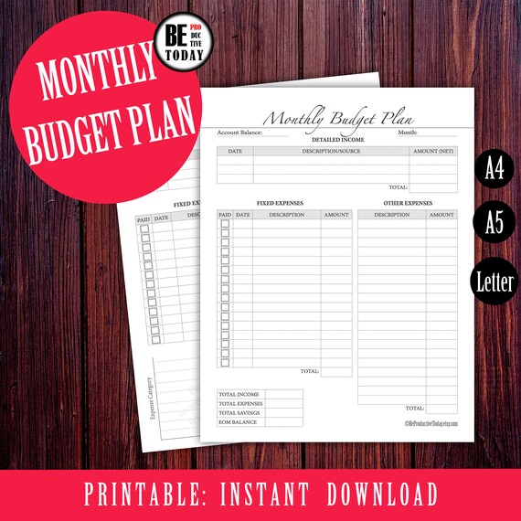 budget planner printable budget planner book financial etsy