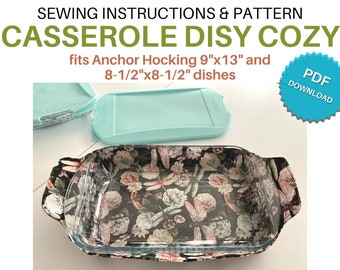 Casserole Dish Cozy Pattern for 9x13" Anchor Hocking Casserole Dish [Fits Anchor Hocking Casserole Dish ONLY] | PDF DOCUMENT