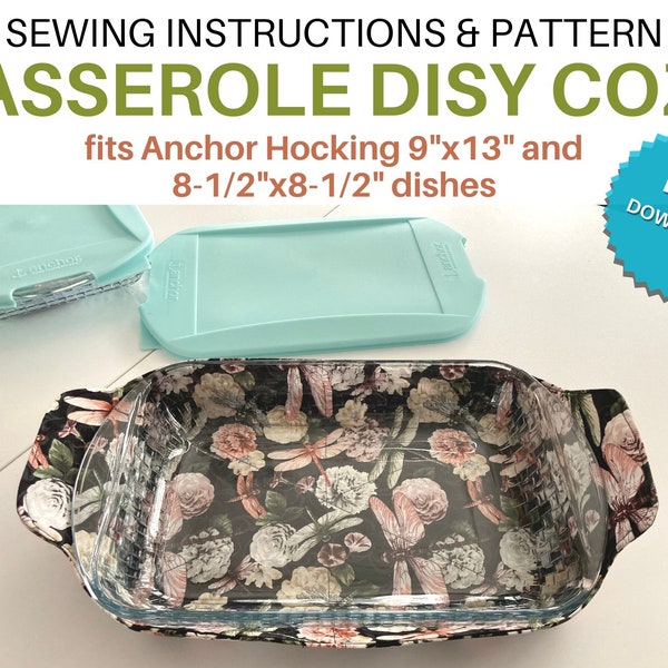 Casserole Dish Cozy Pattern for 9x13" Anchor Hocking Casserole Dish [Fits Anchor Hocking Casserole Dish ONLY] | PDF DOCUMENT