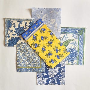 Blue and white decoupage napkins bundle, paper napkins for collage, crafting, junk journaling, ephemera, mixed media