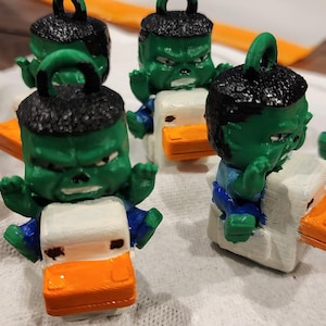 Chicken Jockey Keychain Handpainted 3d printed