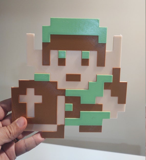 8-bit Link Legend of Zelda NES Pixel Art Sprite Wall 