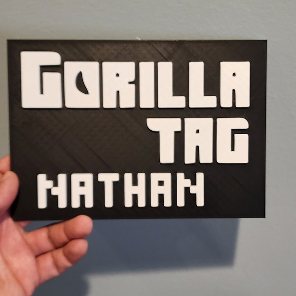 Gorilla Tag custom room door wall sign name gamertag 7" holographic