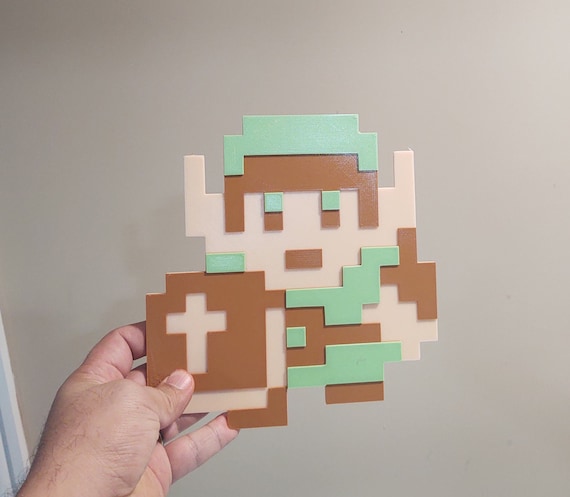 Legend of Zelda Link pixelated illustration, The Legend of Zelda