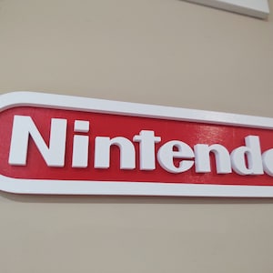 Nintendo Logo 210mm 8" wide For game room mancave solid or translucent