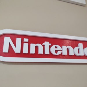 Nintendo Logo 210mm 8" wide For game room mancave solid or translucent