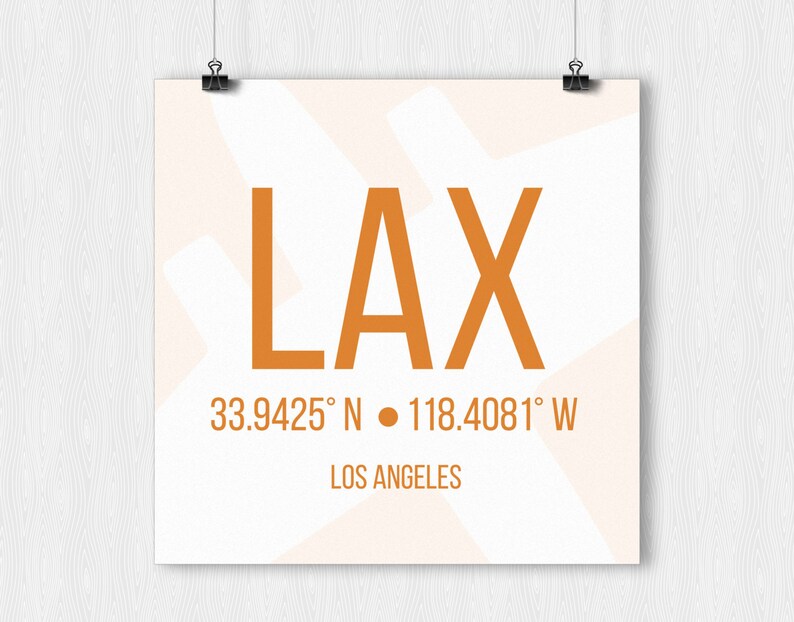 Los Angeles Airport Code Print Aviation Poster Airport Code Etsy