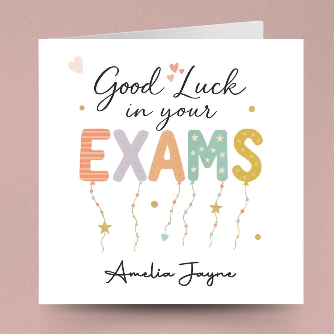 Personalised Good Luck in Your Exams Card Good Luck in Your GCSE Exams ...