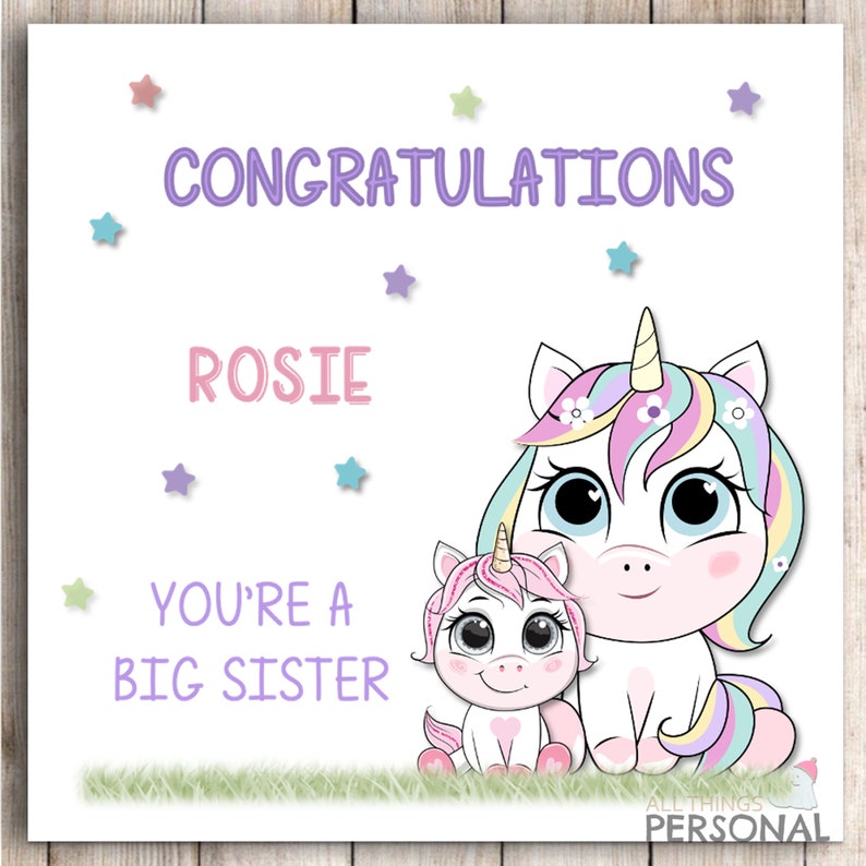 Personalised Congratulations On Becoming A Big Sister Card Etsy