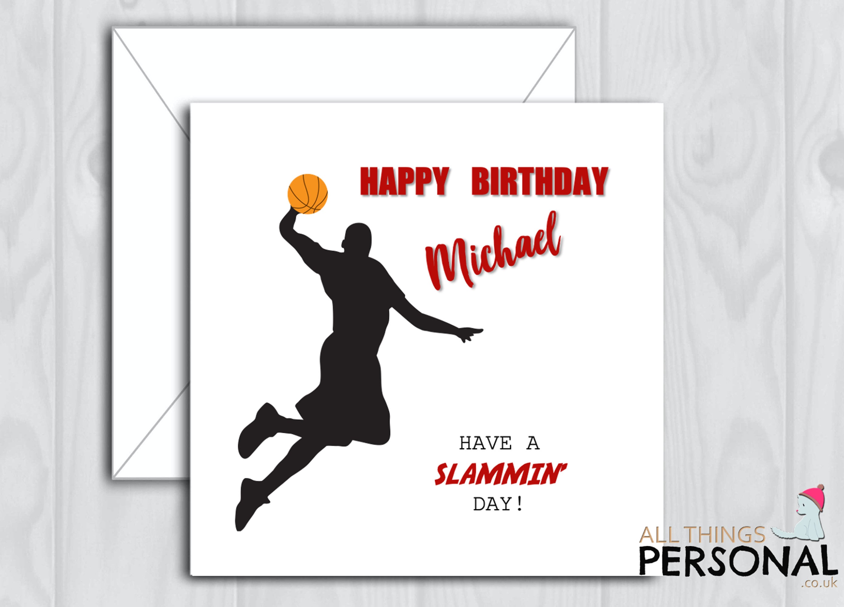 Personalised Basketball Birthday Card for Son Grandson
