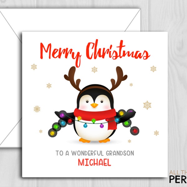 Personalised Christmas Card Son Daughter Grandson Granddaughter Niece Nephew Sister Brother