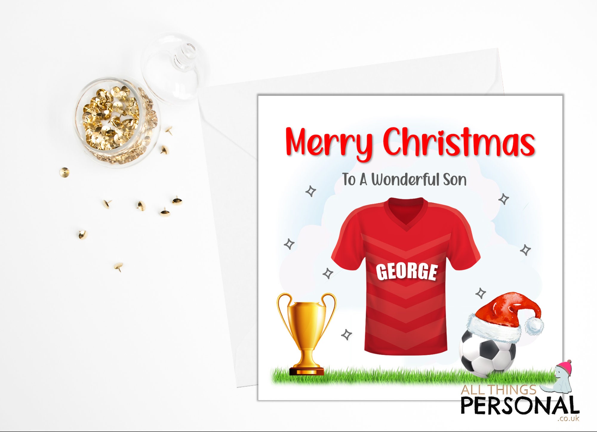 Personalised Football Christmas Card for Son Grandson Nephew Etsy UK