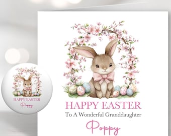 Personalised Girls Easter Card For Daughter Sister Granddaughter Niece Goddaughter Cute Bunny Special Little Girl