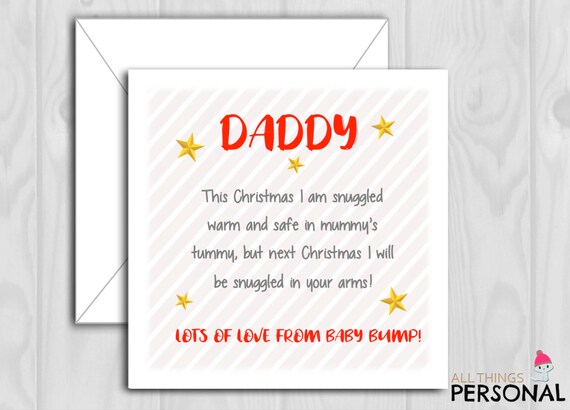 Merry Christmas Card From The Bump Christmas Card For Dad Or Etsy Merry Christmas Card From The Bump Christmas Card For Dad Or Etsy
