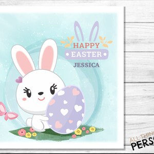 Personalised Easter Card For Daughter Sister Niece Granddaughter Goddaughter 1st First Easter Card Cute Bunnies Easter Card for Girls image 2