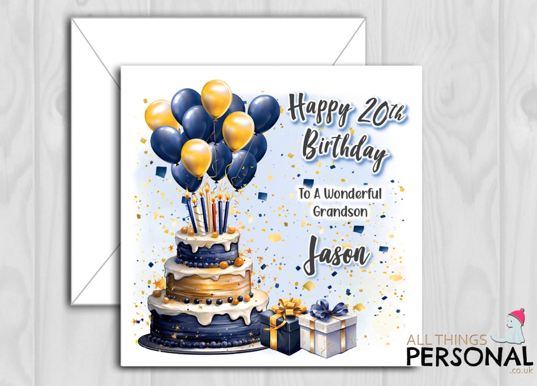 Personalised Mens Birthday Card for Son Husband Brother Grandson Nephew ...