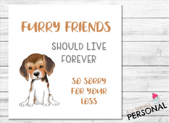 Sorry For Your Loss Dog Sympathy Card Condolence Furry Friend Etsy