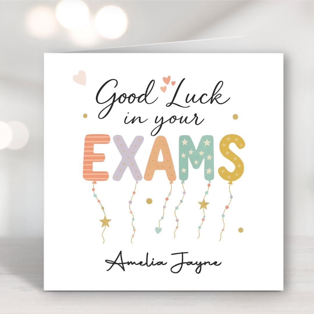 Personalised Good Luck in Your Exams Card Good Luck in Your GCSE Exams ...