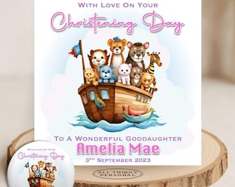 Girls Christening Card Personalised for Goddaughter Daughter Granddaughter Niece Sister Congratulations Christening Day Gift Money Wallet