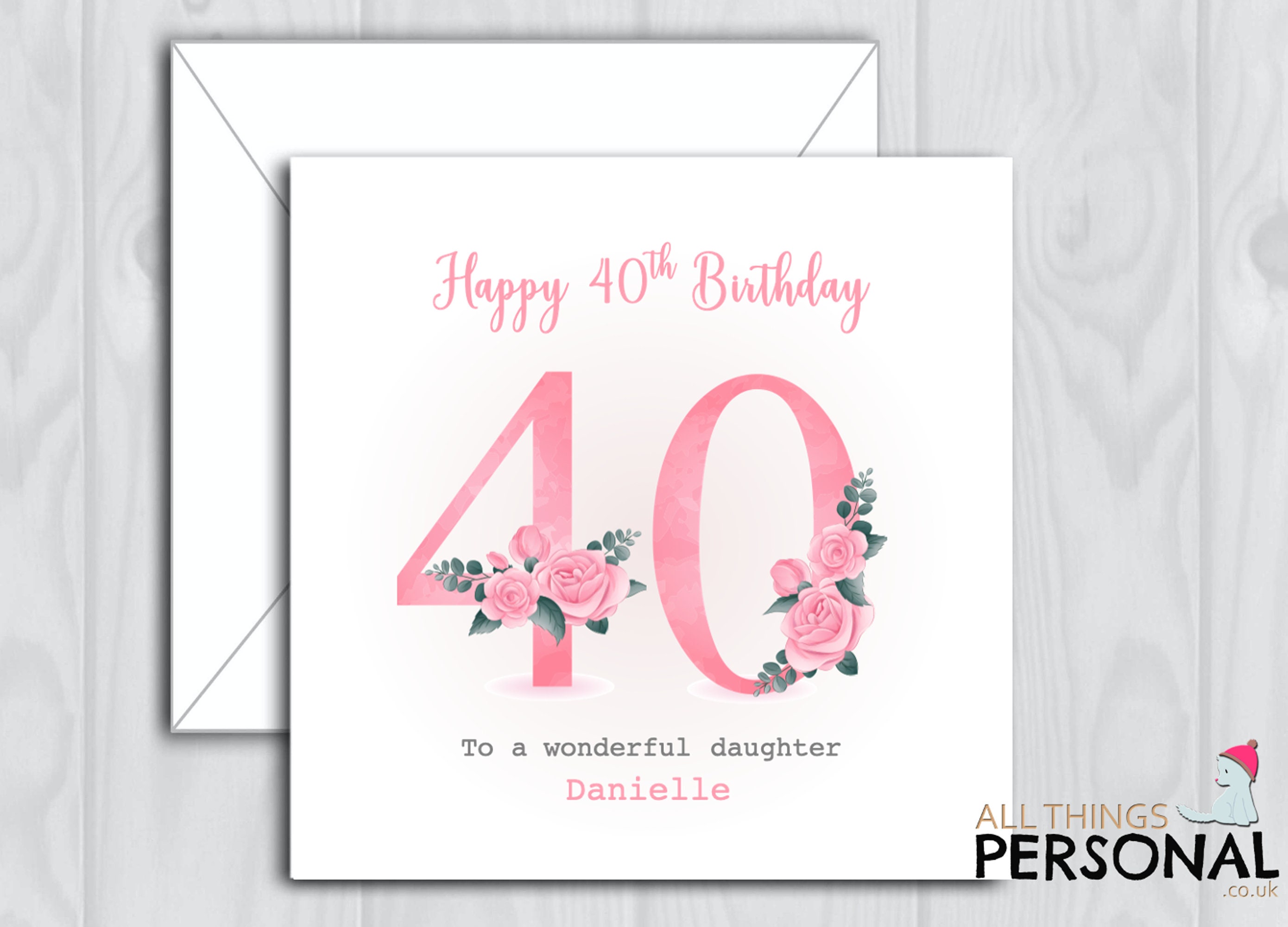 Tarjeta De Cumpleaños Personalizada Número 30 - Para Hija, Nieta O Hermana, Con Diseño Floral