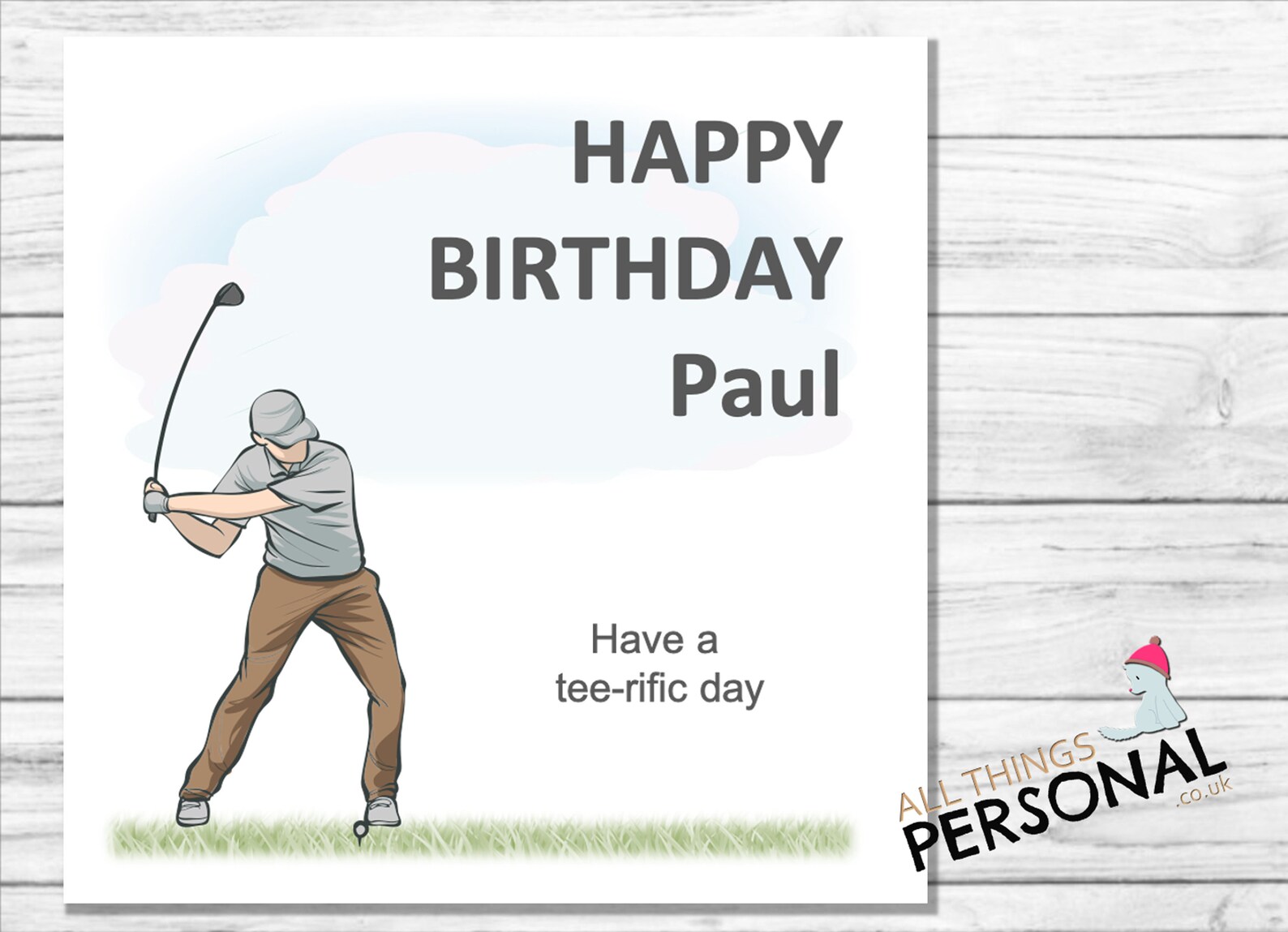 Personalised Golf Birthday Card for Son Dad Uncle Grandad