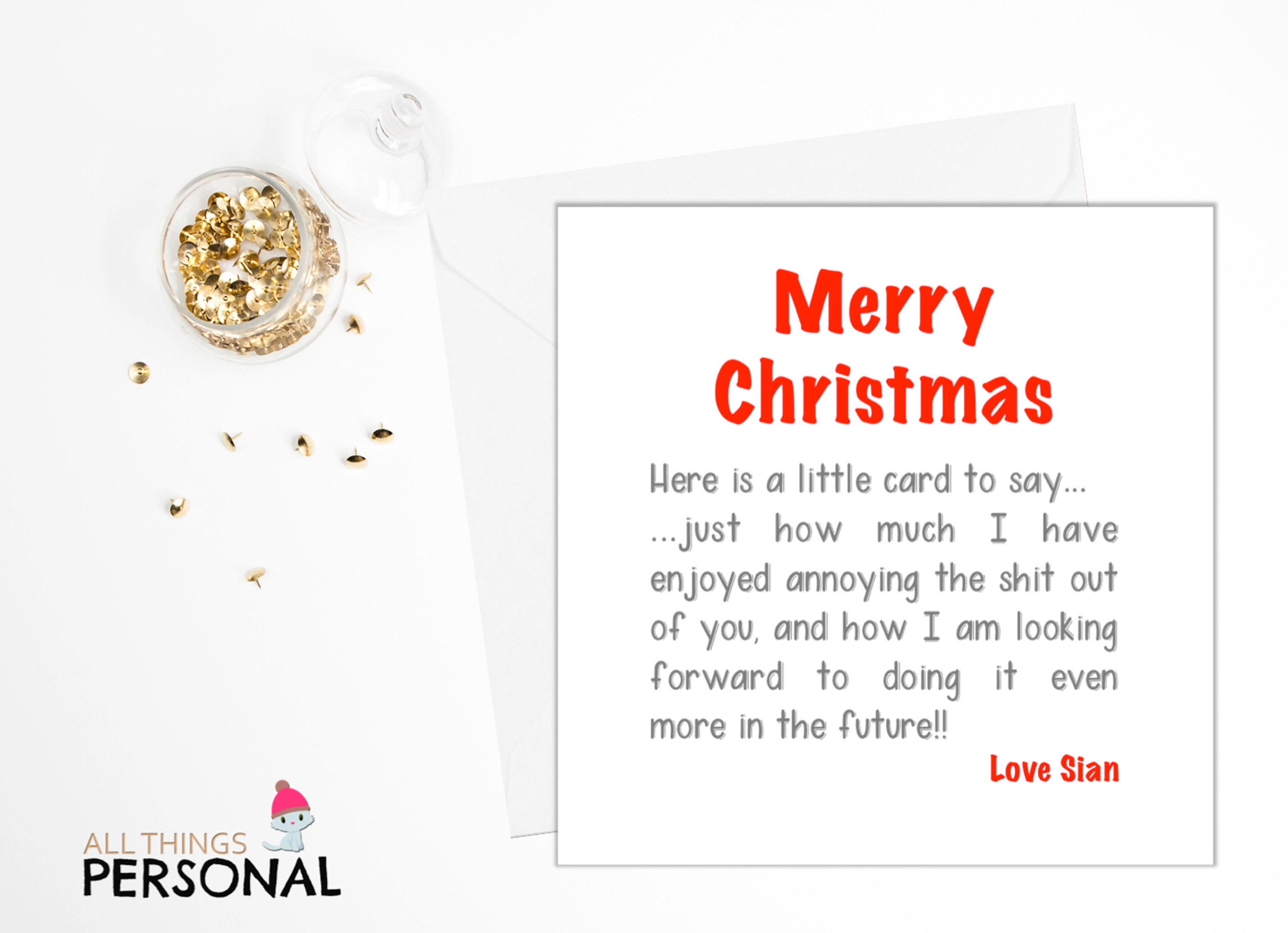 Funny Personalised Christmas Card for Husband Wife Boyfriend | Etsy