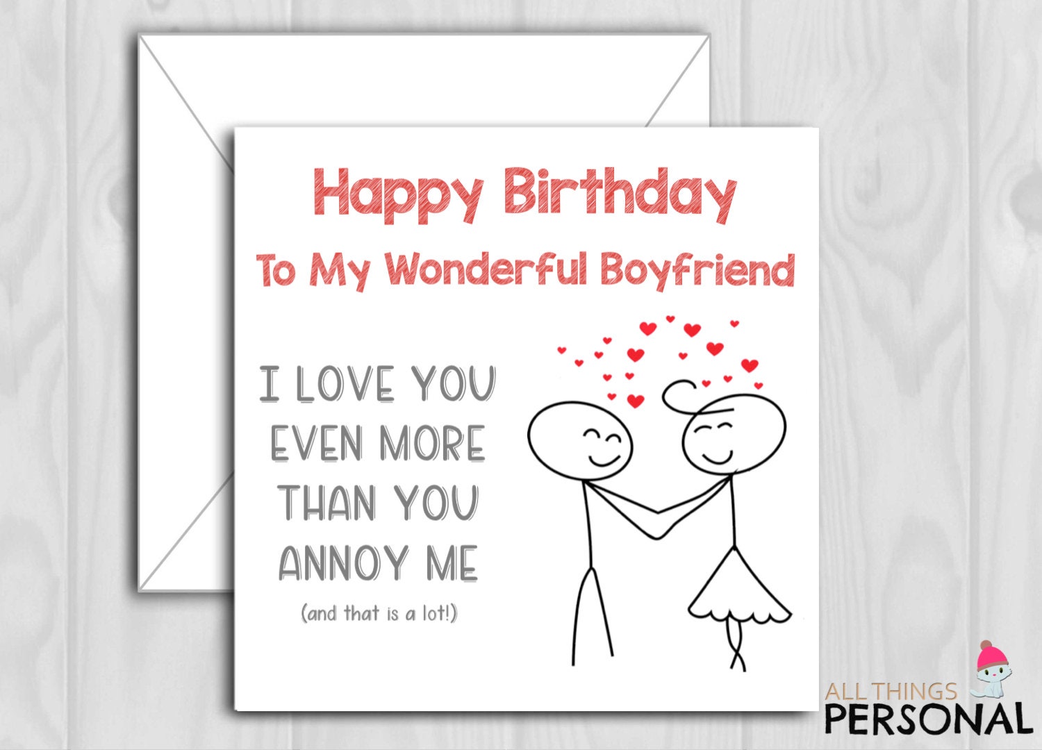 Funny Birthday Card for Boyfriend Cheeky Joke Birthday Card | Etsy