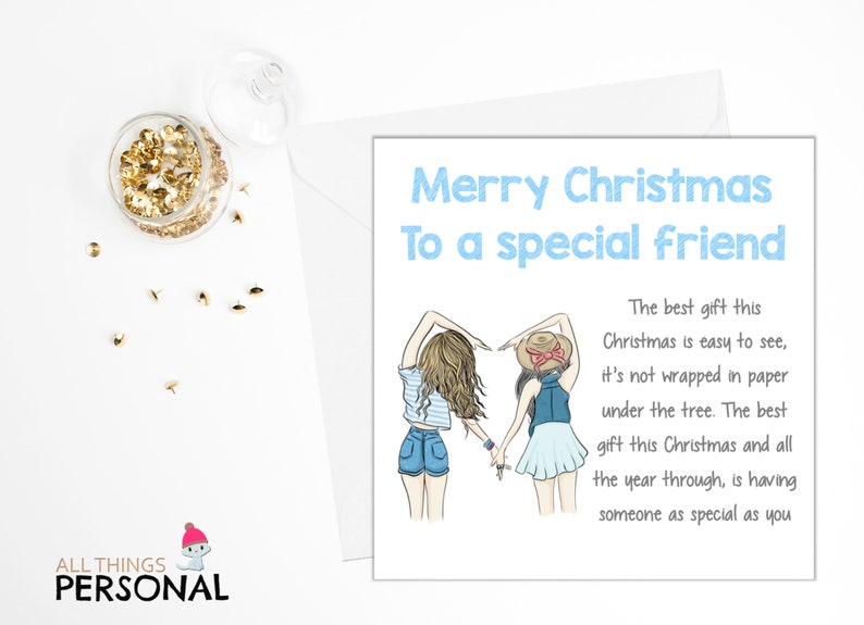 Best Friends Christmas Card Handmade Best Friend Christmas - Etsy UK