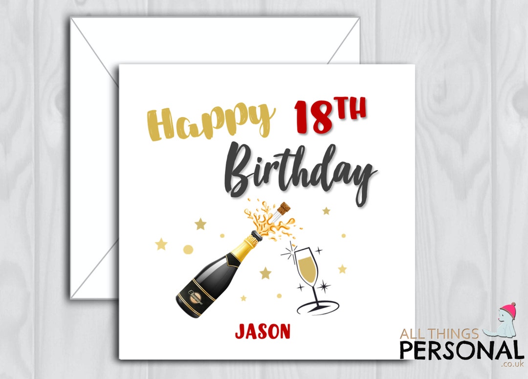 Personalised Champagne Birthday Card for Son Grandson Nephew Brother ...