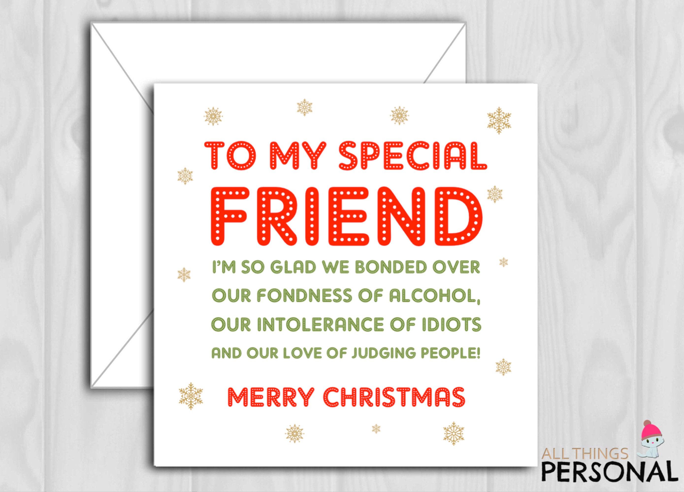 Best Friends Christmas Card Handmade Best Friend Christmas - Etsy UK
