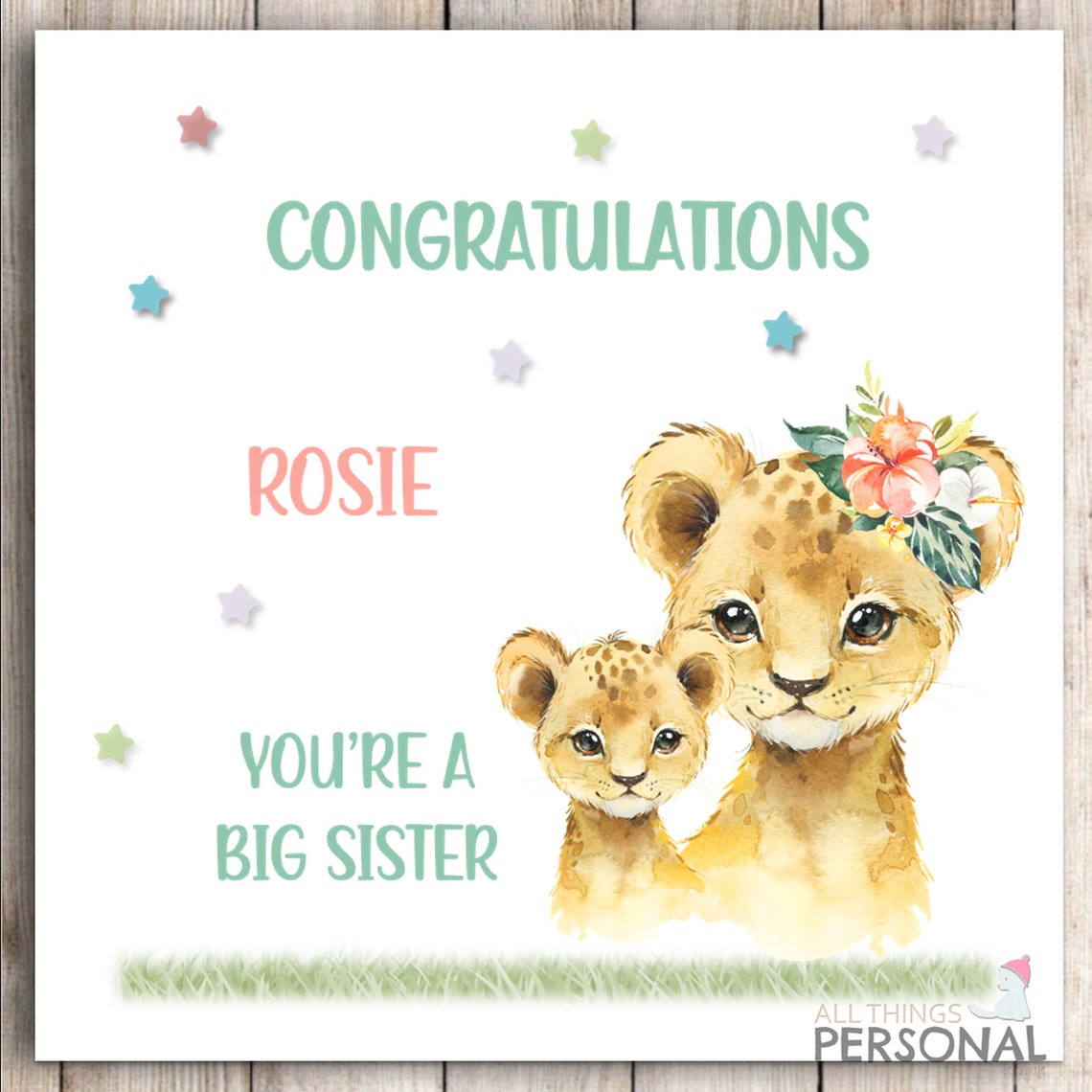 Personalised Congratulations On Becoming A Big Sister Card Etsy UK