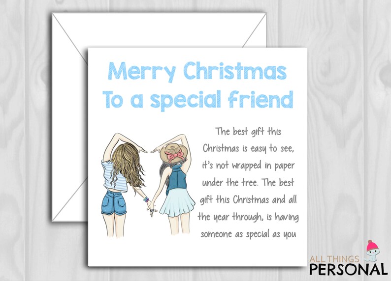Best Friends Christmas Card Handmade Best Friend Christmas Etsy