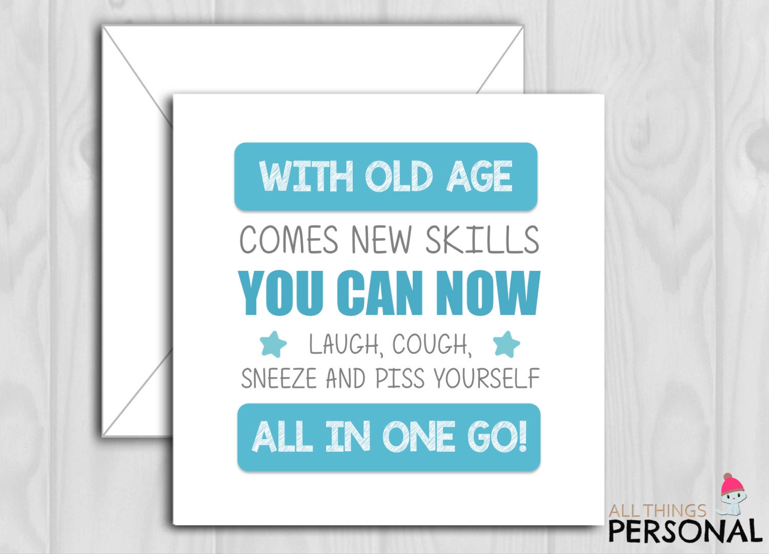 Tarjeta De Cumpleaños Divertida Y Personalizable – Broma Grosera Para Adultos, Mujer, Mamá, Amiga O Tía (PrintZania, Tamaño 15x15 Cm)
