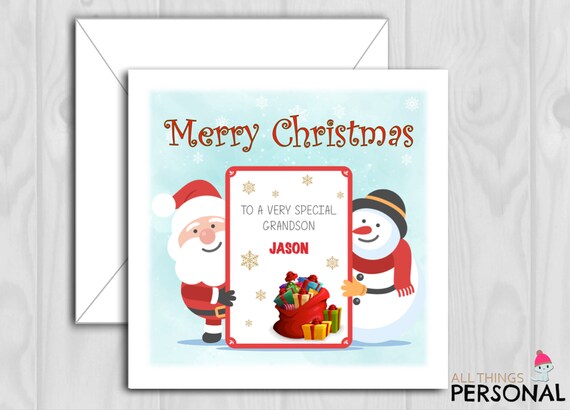 Personalised Christmas Card Son Daughter Nephew Niece Grandson Granddaughter